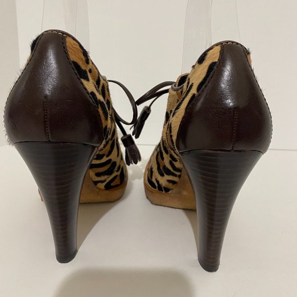 Coach Leopard Calf Hair Tullah Heels Booties 7.5 - Picture 5 of 11